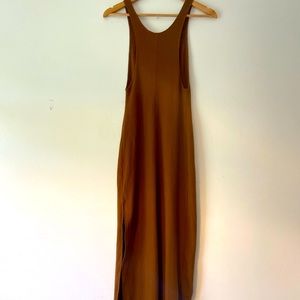 REFORMATION RIBBED MIDI TANK DRESS BROWN SIZE XXS